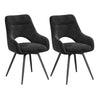 Draaibare eetkamerstoelen – Set van 2 – Chenille – Met armleuningen