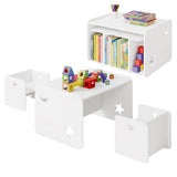 WOLTU Children's Table with 2 Chairs Multifunctional Kids Furniture Set for Playroom Kindergarten Nursery Home