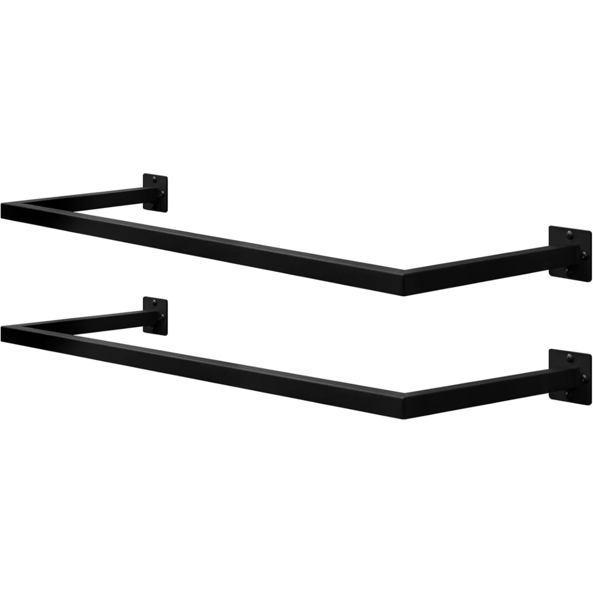 2PCS Wall Coat Racks Clothes Rail Hanging Rail Square Tube for Entrance Living Room Bathroom Laundry