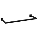 Black Rectangular Clothes Rail Wall Mounted Industrial Pipe Space Saving 50kg Load Capacity Hanging Rack for Bedroom Bathroom