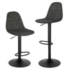 EUGAD 2PCS/SET 360° Swivel Bistro Stools High Chair Velvet Bar Stools with Backrest Height-Adjustable Counter Stools for Home Kitchen Bar