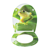 Ovale toiletbril met print – Softclose en quick release – Duroplast – 37 × 47,5 cm