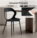 WOLTU 4PCS/Set Dining Chairs Modern Kitchen Chairs with PP Seat and Metal Legs Ergonomic Cut-Out Back Design for Dining Room Living Room
