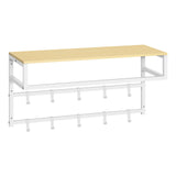 Coat Rack Wall Mounted Towel Rack with Shelf Clothes Rail with 10 Hooks for Bathroom Kitchen Home Storage Organizer 80x30x41cm
