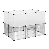 Modulaire dierenren – Twee niveaus – Gaas- en kunststof panelen – 107 x 72 x 72 cm