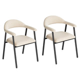 WOLTU 2PCS/Set Dining Room Chairs with Open Backrest Chenille Kitchen Chair with Metal Legs and Soft Padded for Dining Room Bedroom