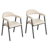 WOLTU 2PCS/Set Dining Room Chairs with Open Backrest Chenille Kitchen Chair with Metal Legs and Soft Padded for Dining Room Bedroom