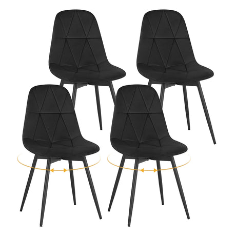 Set van 4 draaibare eetkamerstoelen van BukkitBow, 360° draaibaar met zithoogte van 47 cm, modern en comfortabel.
