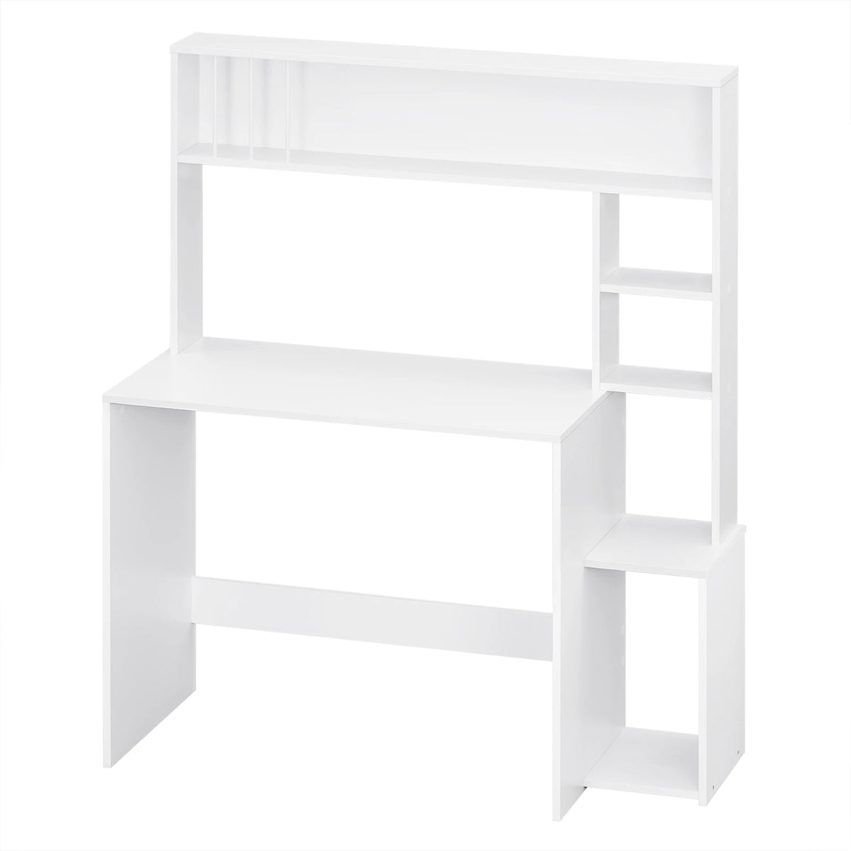 Computer Table with Storage Desk with 5 Shelves 113.5x45x139cm Study Gaming Table Scandinavian Desk for Office Living Room