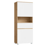 EUGAD Tall Bathroom Cabinet with Adjustable Shelves 4 Doors 1 Drawer and 1 Open Compartment for Bathroom Living Room Kitchen 70x40x176cm