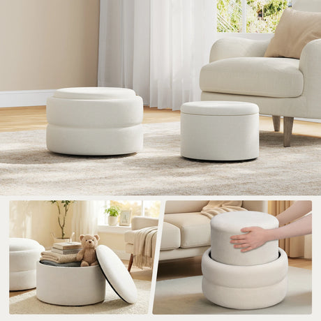 Luxe velvet opbergpoef set met 2 stoelen van BukkitBow, zacht velvet met opbergruimte, in elegante kleur.