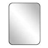 Moderne wandspiegel van BukkitBow met zwart metalen rechthoekig frame, geschikt voor muurdecoratie