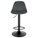 Verstelbare barkruk van BukkitBow met rugleuning, 360° draaibaar, zithoogte 62-83,5 cm, zwart kunststof zit en metalen onderstel