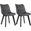 Eetkamerstoelen set van 2 – Donkergrijs fluweel – Houten poten