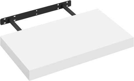 Witte of zwarte zwevende wandplank van BukkitBow met blinde bevestiging, 25 tot 120 cm, geschikt voor moderne interieurdecoratie.