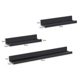 BukkitBow - Set van 3 Zwevende Wandplanken - Hout - Fotoplank - Wandrek