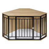 EUGAD 111x67x60 cm Corner Dog Crate Side Table Indoor Dog Kennel  with Lockable Door Pet House for Large Medium Small Dogs