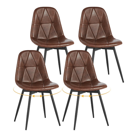 Set van 4 draaibare BukkitBow eetkamerstoelen met 360° rotatie en zithoogte van 47 cm, comfortabele en stijlvolle eetkamerstoelset