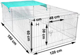EUGAD Cage for Rabbit Enclosure Hamster Squirrel Chicken Coop Small Animals Outdoor Hutch with Sun Protection Silver Pet House