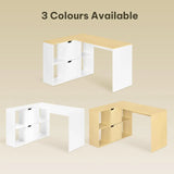 EUGAD L-Shape Computer Office Desk with Shelves Bookcase 118x100x75cm Corner Work Study Writing Table
