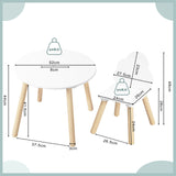 WOLTU Children's Table with 2 Chairs Cloud Backrest Solid Wood Legs for Toddlers Preschoolers Reading Food Storage