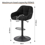 WOLTU 2PCS/Set Height-Adjustable Bar Stools Bistro Counter Stool with Rotable Padded Footrest Chenille Cord Kitchen Chairs