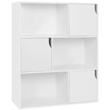 White/Light Oak Bookcase Bookshelf Standing Shelf with 6 Cubes Storage Organizer for Room Divider Office Study Living Room