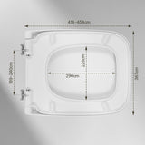 WC Soft-Close Toilet Seat Duroplast Toilet Lid Cover Fast Fix Quick Release Square Cover Toilet Accessories Anti-Bacterial