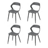 WOLTU 4PCS/Set Dining Chairs Modern Kitchen Chairs with PP Seat and Metal Legs Ergonomic Cut-Out Back Design for Dining Room Living Room