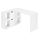 EUGAD L-Shape Computer Office Desk with Shelves Bookcase 118x100x75cm Corner Work Study Writing Table