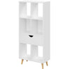 Witte boekenkast met lade – 6 open vakken – 50 x 24 x 121 cm