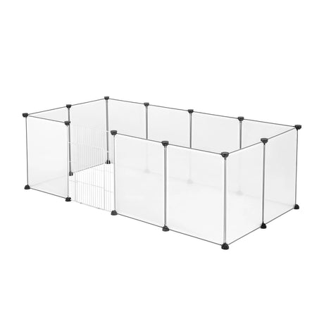 Modulaire knaagdierenren van BukkitBow met deur, 142x72x45 cm, geschikt voor kleine knaagdieren.