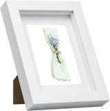 EUGAD 3D Photo Frame Glass Wall Wooden Photo Frame with Mount Paper for Collage Decorative Wall Background
