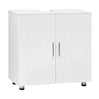 EUGAD White Bathroom Cabinet Under Sink 60x60x30cm Storage Cupboard with 2 Doors Shelves Vanity Unit with Adjustable Divider