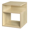 EUGAD Wooden Bedside Table Coffee Side Table Nightstand with 2 Open Compartments Simple Design Space-Saving for Bedroom Living Room 35x41x35cm