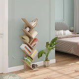 EUGAD Tree Bookcase Storage Shelf CD/DVD Shelf 40 X 20 X 127 cm with 9 Shelves Space-Saving for Study Living Room