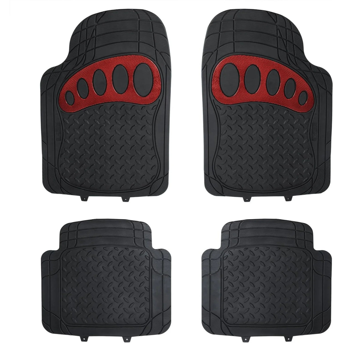 Universal 4PCS Rubber Car Mats Floor Mats Carpet Waterproof Non-Slip