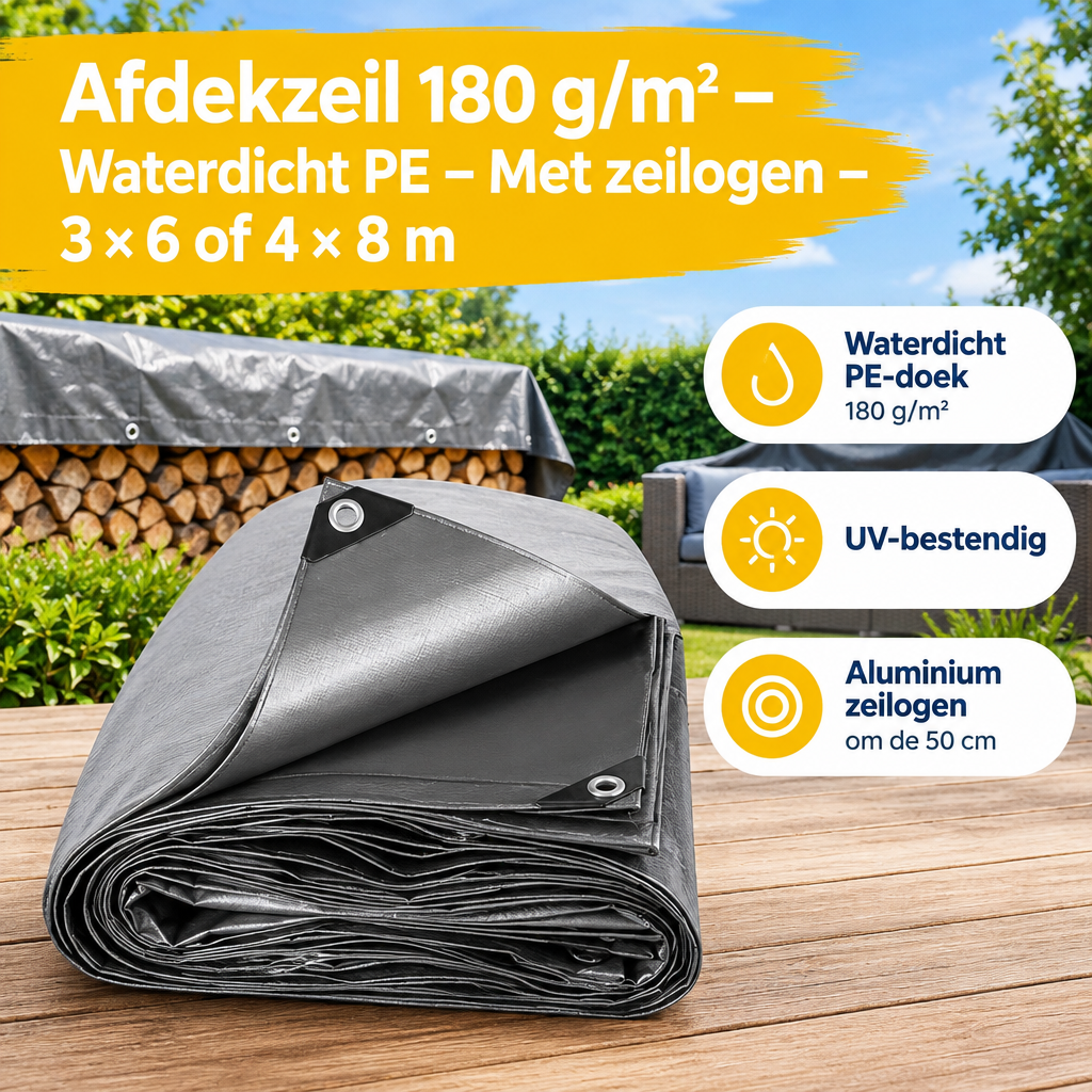Praktische toepassing en keuzehulp voor afdekzeil 180 g/m²