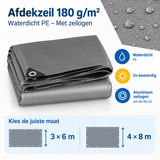 Afmetingen en productspecificaties van afdekzeil 180 g/m²