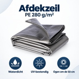 Overzicht van afdekzeil met de belangrijkste productvoordelen