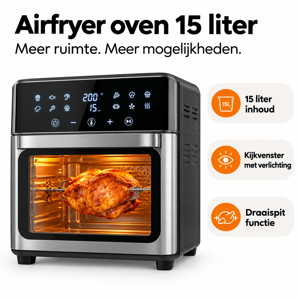 Belangrijkste voordelen en eigenschappen van airfryer oven 15 liter
