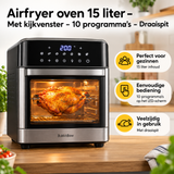 Praktische toepassing en keuzehulp voor airfryer oven 15 liter