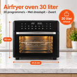 Afmetingen en productspecificaties van airfryer oven 30 liter