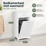 Afmetingen en productspecificaties van badkamerkast met wasmand