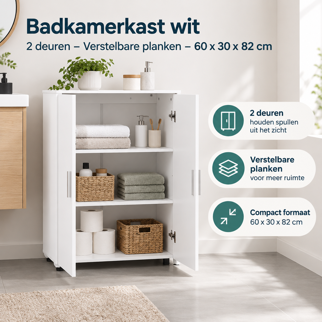 Praktische toepassing en keuzehulp voor badkamerkast wit