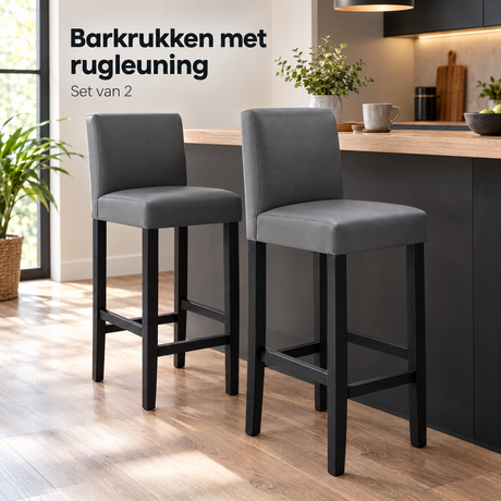 barkrukken met rugleuning in gebruik in een passende praktijksituatie