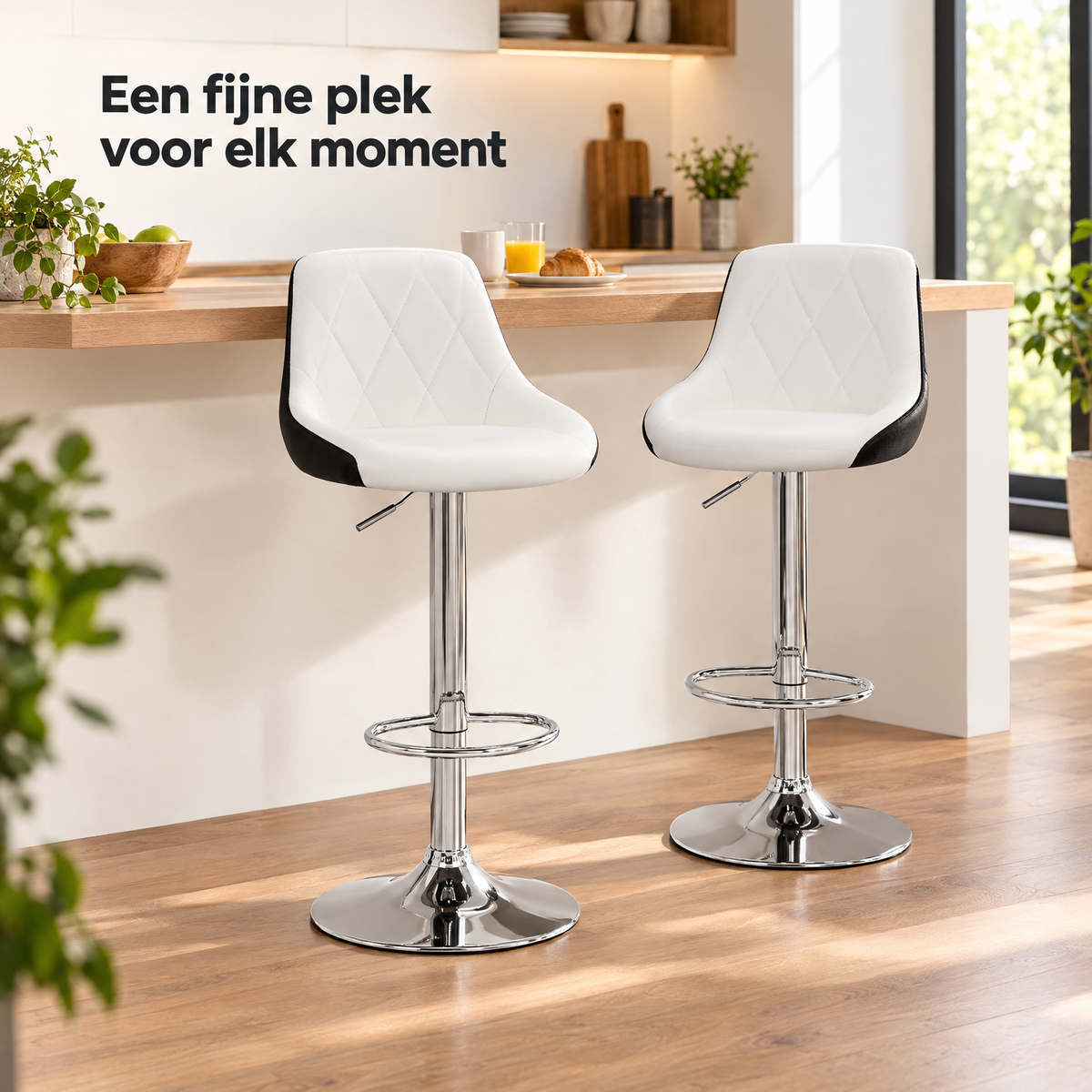 barkrukken met rugleuning in gebruik in een passende praktijksituatie