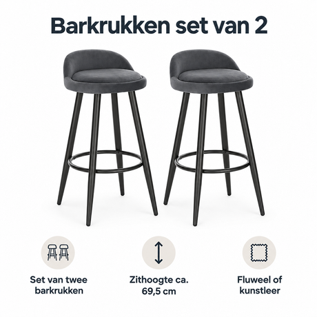 Belangrijkste voordelen en eigenschappen van barkrukken set van 2