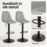 Detail van materiaal en afwerking van barkrukken set van 2