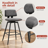 Detail van materiaal en afwerking van barkrukken set van 2
